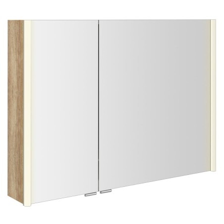 ALIX Armoire miroir avec éclairage LED 96x70x17,5cm, chêne Alabama