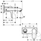 Hansgrohe Metris New - Mitigeur de lavabo à levier encastré LowFlow 3.5 l/min 31251000