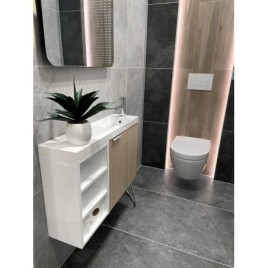 LATUS VI Vanity Unit 50x50x22 cm, droite, chêne Alabama