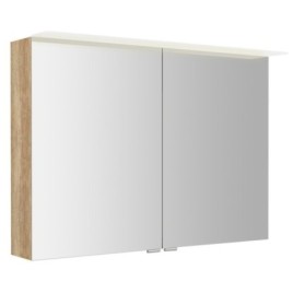 LINEX armoire miroir incl. Lumière LED, 100x70x15cm, chêne Alabama