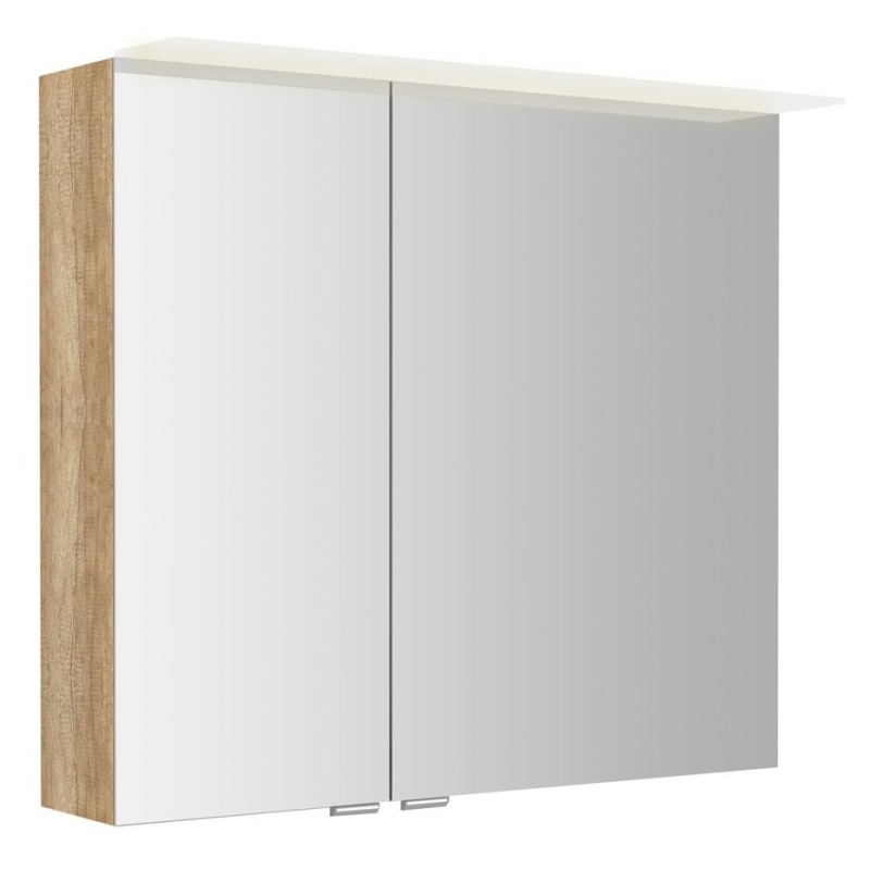 LINEX armoire miroir incl. Lumière LED, 80x70x15cm, chêne Alabama LINEX armoire miroir incl. Lumière LED, 80x70x15cm, chêne Alabama