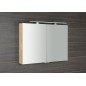 MIRRÓ miroir armoire incl. Lumière LED, 100x70x16cm, chêne Alabama MIRRÓ miroir armoire incl. Lumière LED, 100x70x16cm, chêne Alabama