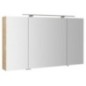 MIRRÓ miroir armoire incl. Lumière LED, 3x portes, 120x70x16cm, chêne Alabama MIRRÓ miroir armoire incl. Lumière LED, 3x portes, 120x70x16cm, chêne Alabama