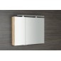 MIRRÓ miroir armoire incl. Lumière LED, 90x70x16cm, chêne Alabama