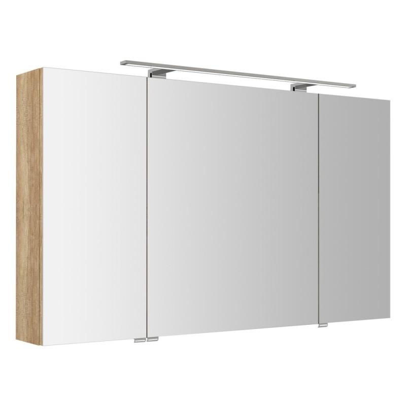 RIWA miroir armoire incl. Lumière LED, 3x portes, 121x70x17cm, chêne Alabama RIWA miroir armoire incl. Lumière LED, 3x portes, 121x70x17cm, chêne Alabama