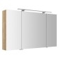 RIWA miroir armoire incl. Lumière LED, 3x portes, 121x70x17cm, chêne Alabama RIWA miroir armoire incl. Lumière LED, 3x portes, 121x70x17cm, chêne Alabama