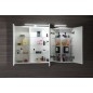 RIWA miroir armoire incl. Lumière LED, 3x portes, 121x70x17cm, chêne Alabama RIWA miroir armoire incl. Lumière LED, 3x portes, 121x70x17cm, chêne Alabama