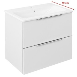 CIRASA Vanity Unit 58x54x39cm, blanc brillant
