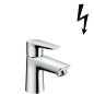 Hansgrohe Talis E - Mitigeur de lavabo à levier 80 avec garniture de vidange et tige de traction, pour les chauffe-eau sans