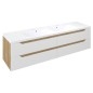 WAVE Double Vanity Unité 179,7x50x47,8cm, Alabama blanc/oak