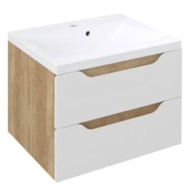 WAVE Vanity Unit 60x65x47,8cm, blanc/oak Alabama