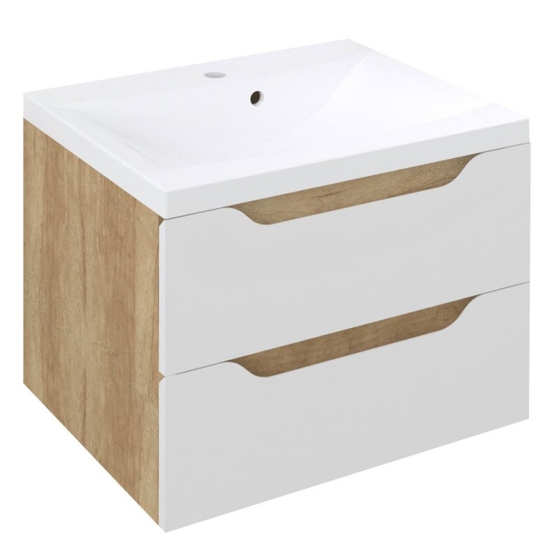 WAVE Vanity Unit 60x65x47,8cm, blanc/oak Alabama