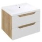 WAVE Vanity Unit 60x65x47,8cm, blanc/oak Alabama