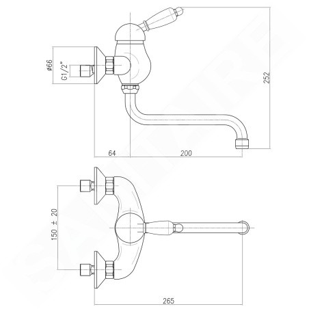 Sapho Kirké Black - Mitigeur de lavabo, chrome KI15NC