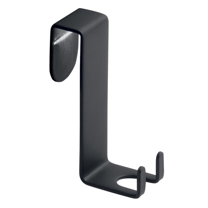 Crochet de porte de douche THOR pour raclette de douche, noir mat