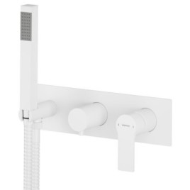 PAX Mélangeur de douche en béton incl. Douche à main, 3 Ways, tapis blanc