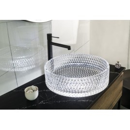 MARAGUA Contre-plaqué, verre, Ø 39,5 cm, verre clair