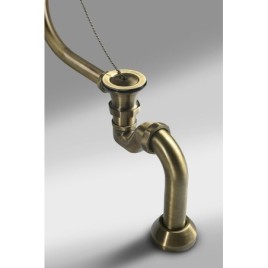 Ensemble de baignoire CHARLESTON pour installation extérieure, chaîne, siphon inclus, bronze