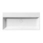 KUBE X lavabo en céramique 100x47cm, bord de fond, pas de trou de robinet, blanc ExtraGlaze
