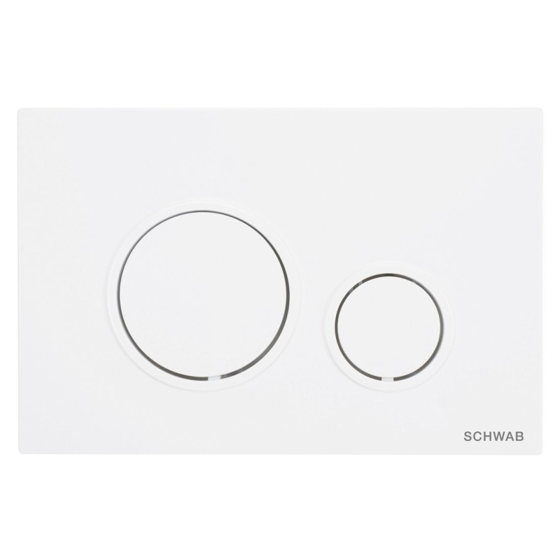 Plaque de déclenchement double SCHWAB VELA, 247x165 mm, blanc mat