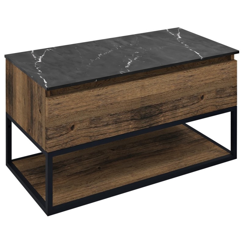 SKARA Vanity Unité 90x50x45cm, noir mat/oak collingwood SKARA Vanity Unité 90x50x45cm, noir mat/oak collingwood