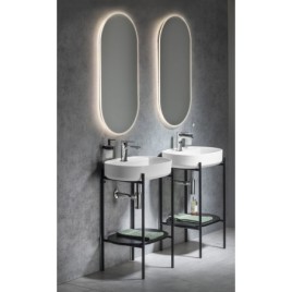 PUNO piédestal avec lavabo 600x860x396mm, noir