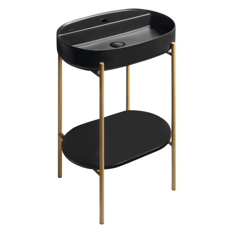 PUNO piédestal avec lavabo 600x860x396mm, tapis d'or
