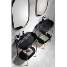 PUNO piédestal avec lavabo 600x860x396mm, tapis d'or