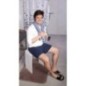 TRENDY Tabouret de bain, 40x48x27,5cm, tapis blanc