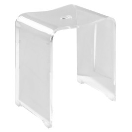 TRENDY Tabouret de bain, 40x48x27,5cm, transparent