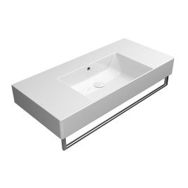 KUBE X lavabo en céramique 100x47cm avec étagères, pas de trou de robinet, blanc ExtraGlaze