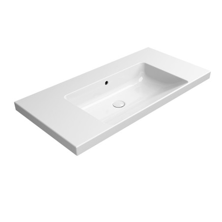 NORM Lavabo en céramique 100x50cm, NO TAP HOLE, blanc Extraglaze
