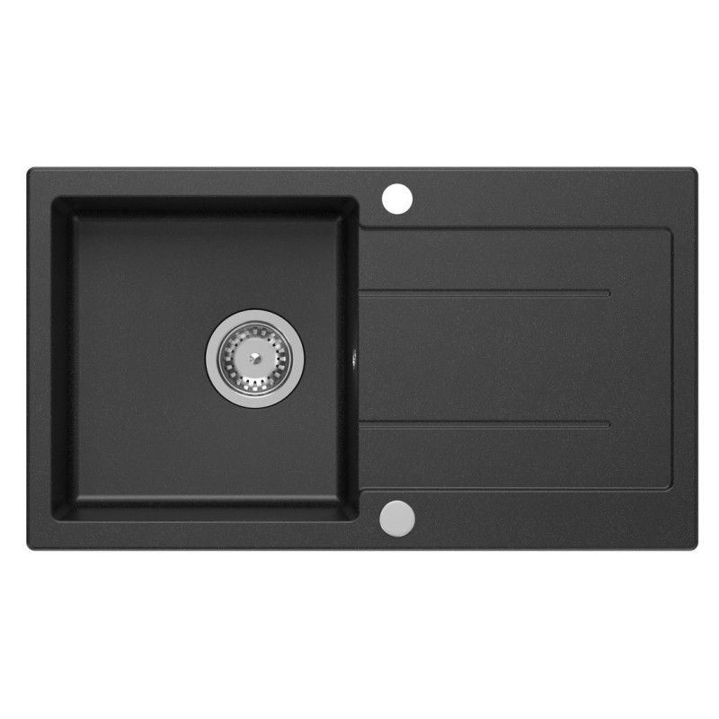 Évier de cuisine Granite 77x44cm, noir