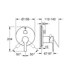 Grohe Lineare - Mitigeur à encastrer pour 3 sorties, supersteel 24095DC1