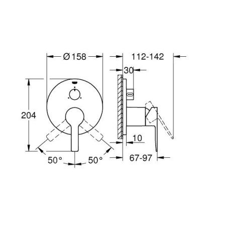 Grohe Lineare - Mitigeur à encastrer pour 3 sorties, supersteel 24095DC1