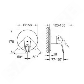 Grohe Eurostyle - un mitigeur de douche à encastrer, blanc lunaire 24048LS3