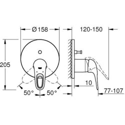 Grohe Eurostyle - Mitigeur encastrable pour 2 sorties, chrome 24049003
