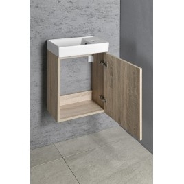 Armoire ZOJA avec lavabo 40x22 cm, chêne platine
