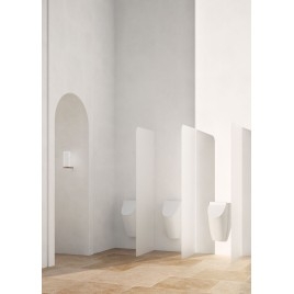 COMMUNITY retour inlet urinal avec des trous de couvercle 31x65cm, blanc mat