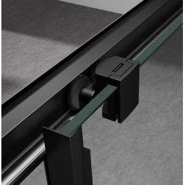 SIGMA SIMPLY BLACK Porte de douche coulissante pour entrée d'angle 800 mm, verre BRICK