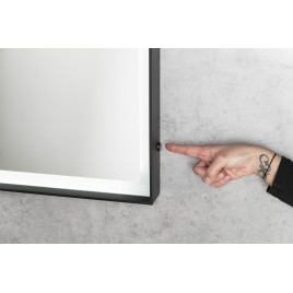 Miroir SORT avec éclairage LED 60x80cm, capteur IR sans toucher, 2700-6500K, tapis noir