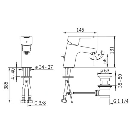 Hansa Primo - Mitigeur de lavabo avec garniture de vidage, chrome 49402203