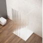 VARIO WHITE Walk-In Freestanding Shower Enclosure, verre nordique, 1100 mm