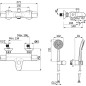 Jika Deep - Mitigeur thermostatique de baignoire avec accessoires, 3 sorties, chrome H3231U70042711 Jika Deep - Mitigeur thermostatique de baignoire avec accessoires, 3 sorties, chrome H3231U70042711