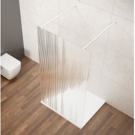 VARIO WHITE Walk-In Freestanding Shower Enclosure, verre nordique, 1100 mm