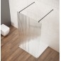 VARIO BLACK Walk-In Freestanding Shower Enclosure, verre nordique, 900 mm