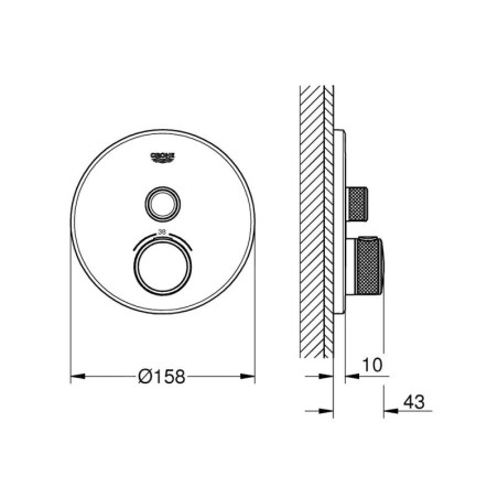 Grohe Grohtherm SmartControl - Mitigeur de douche thermostatique encastré avec 1 soupape, Warm Sunset 29118DA0