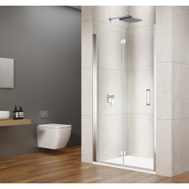 LORO Porte de douche bi-fold 800 mm, verre clair