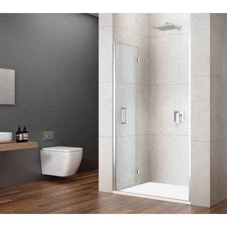 LORO Porte de douche bi-plis 900 mm, verre clair