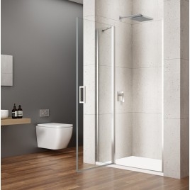 LORO Porte de douche avec pièce fixe 1000 mm, verre clair
